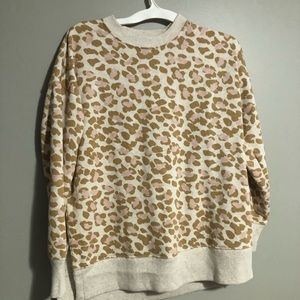 Aerie oversized leopard sweatshirt xs